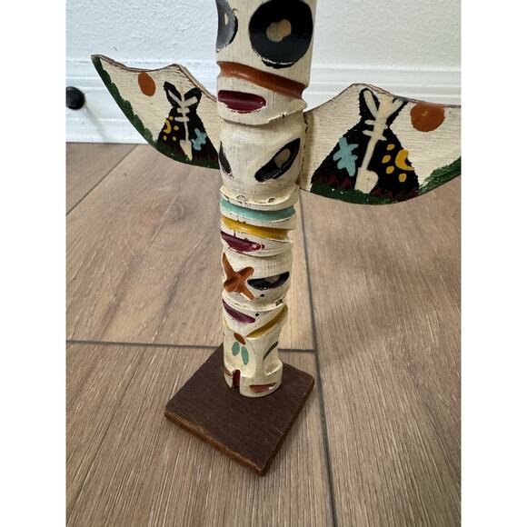 Vintage Hand Carved Pacific NW American Indian Totem Pole Souvenir MCM6” Fetish - Picture 3 of 12